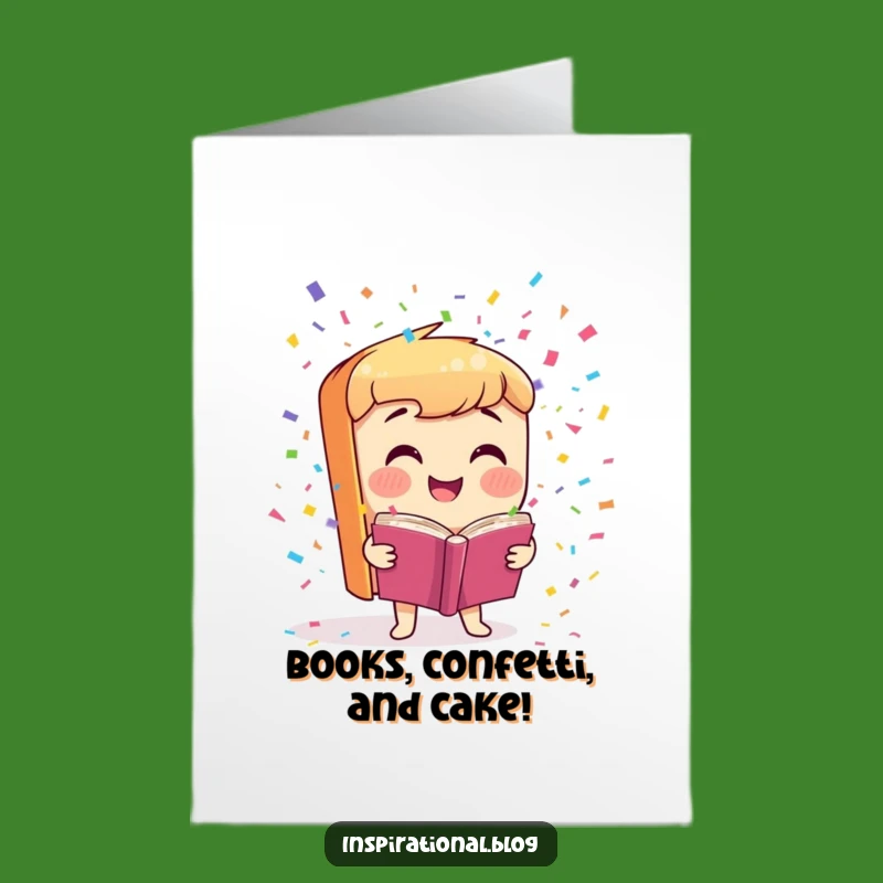 Free Printable Birthday Card: Funny Book Character Pop of Confetti Downloadable Gift