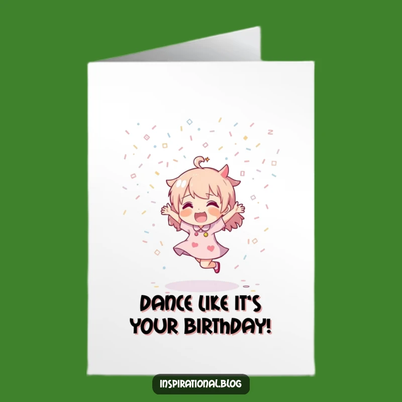 Free Printable Birthday Card: Energetic Dancer Downloadable Greeting for a Party Celebration
