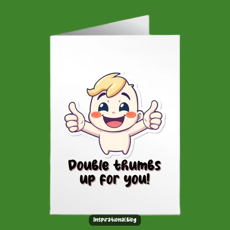 Free Printable Birthday Card: Thumbs-Up Character Funny Downloadable Gift