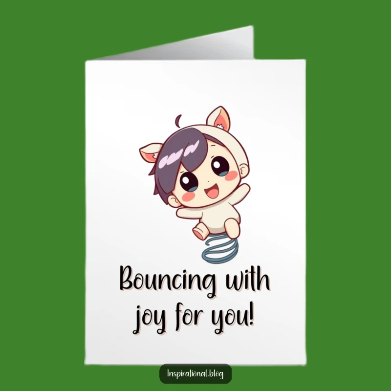 Free Printable Birthday Card: Bouncing Character Funny Downloadable Gift