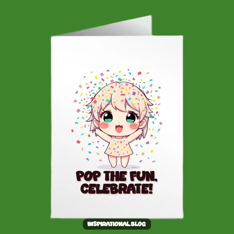 Free Printable Birthday Card: Confetti Burst Character, Party Explosion!