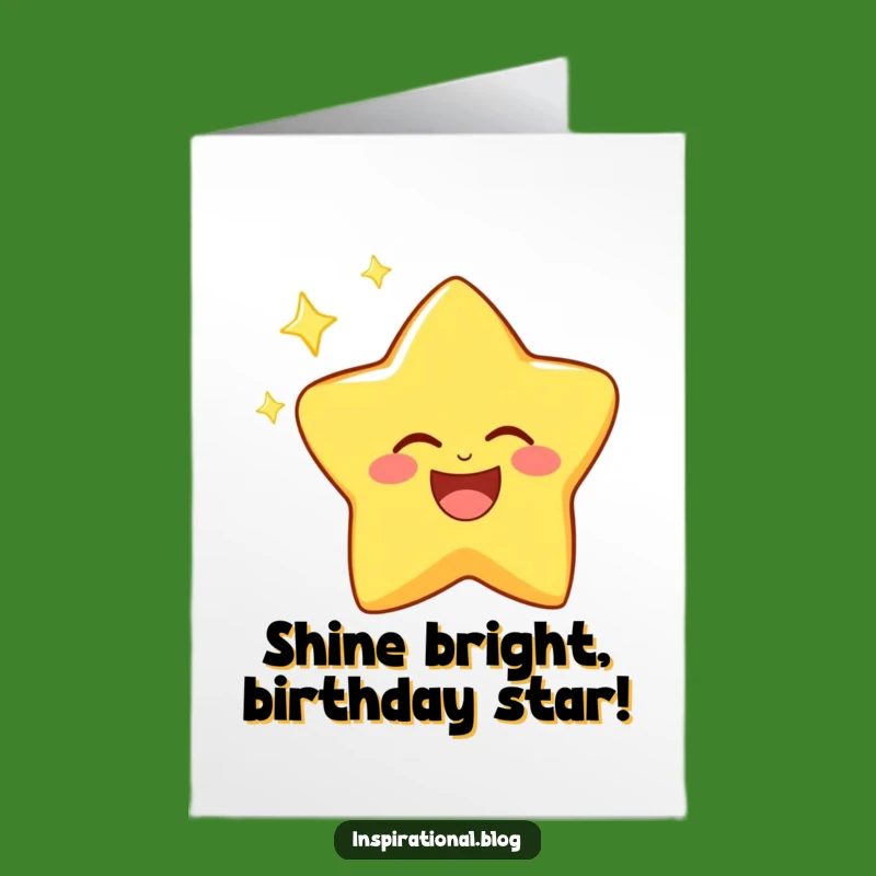 Free Printable Birthday Card: Laughing Star, Bright Twinkle, Festive Downloadable Gift