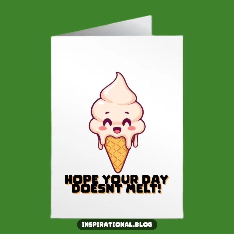 Free Printable Birthday Card: Melting Ice Cream Surprise - Funny Downloadable Gift