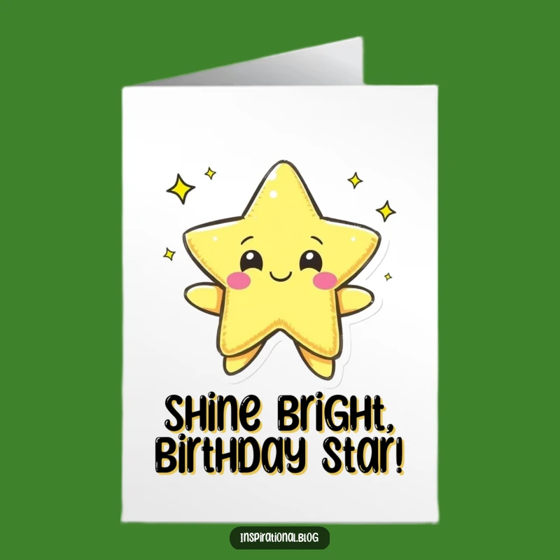 Free Printable Birthday Card: Star Drawing Pen Character Funny Downloadable