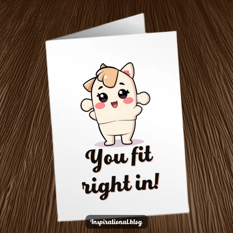 Funny Free Printable Birthday Card: Playful jigsaw puzzle piece character snapping into place, symbolizing completion and joy, DIY gift.