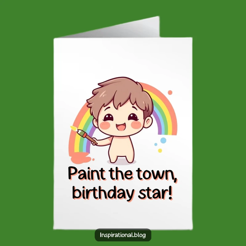 Free Printable Rainbow Birthday Card - Funny Artistic Downloadable Gift