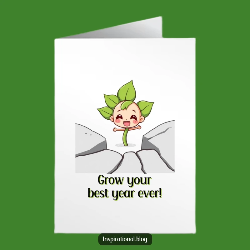 Free Printable Birthday Card: Determined Sprout, Cracking Pavement, Humorous Downloadable Gift
