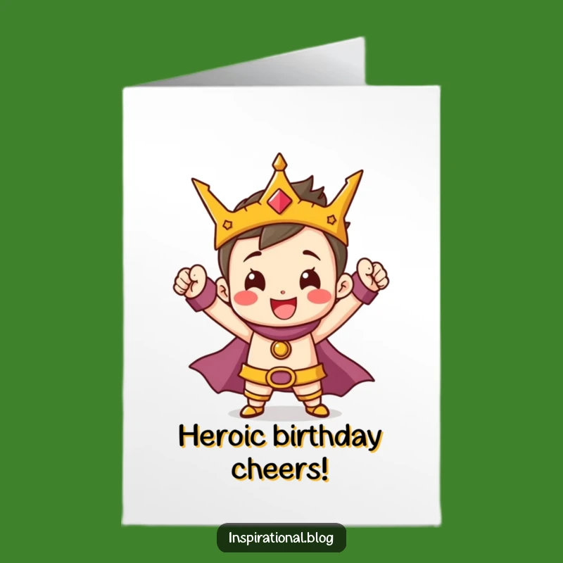 Free Printable Birthday Card: Tiny Hero Pose for Funny, Downloadable Gift