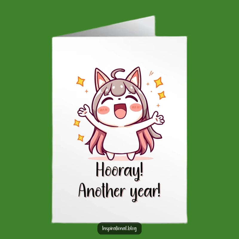 Free Printable Cheerful Kawaii Birthday Card - Funny Downloadable Party Gift