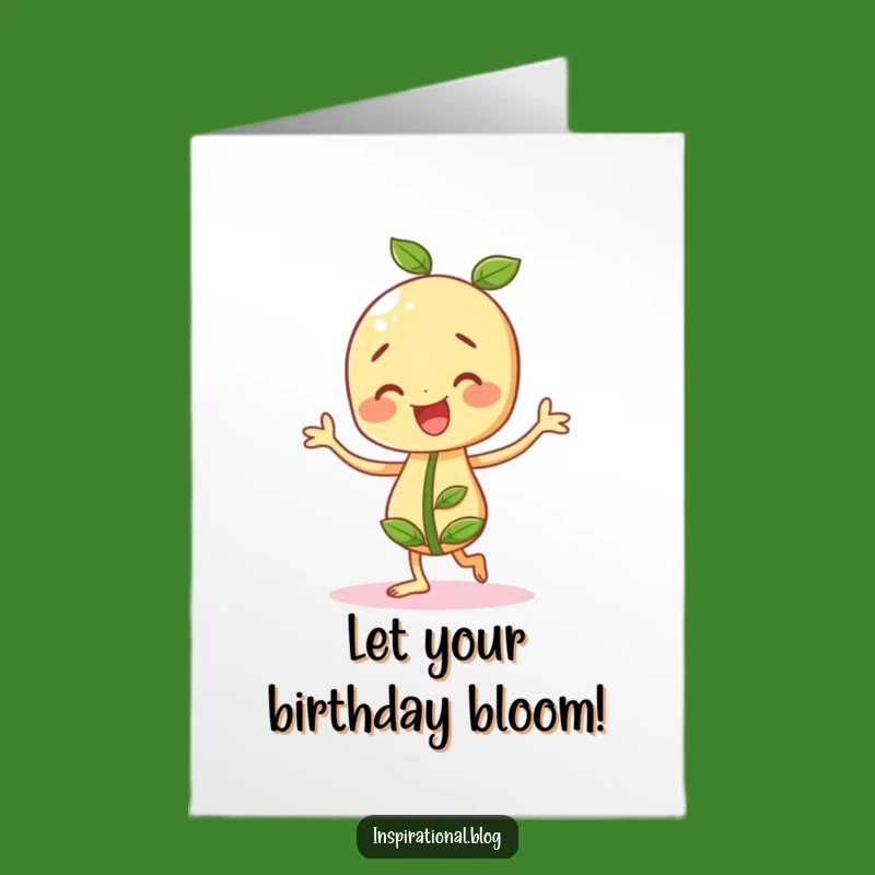 Free Printable Birthday Card: Cheery Seedling Jig - Funny Plant Birthday Downloadable Gift