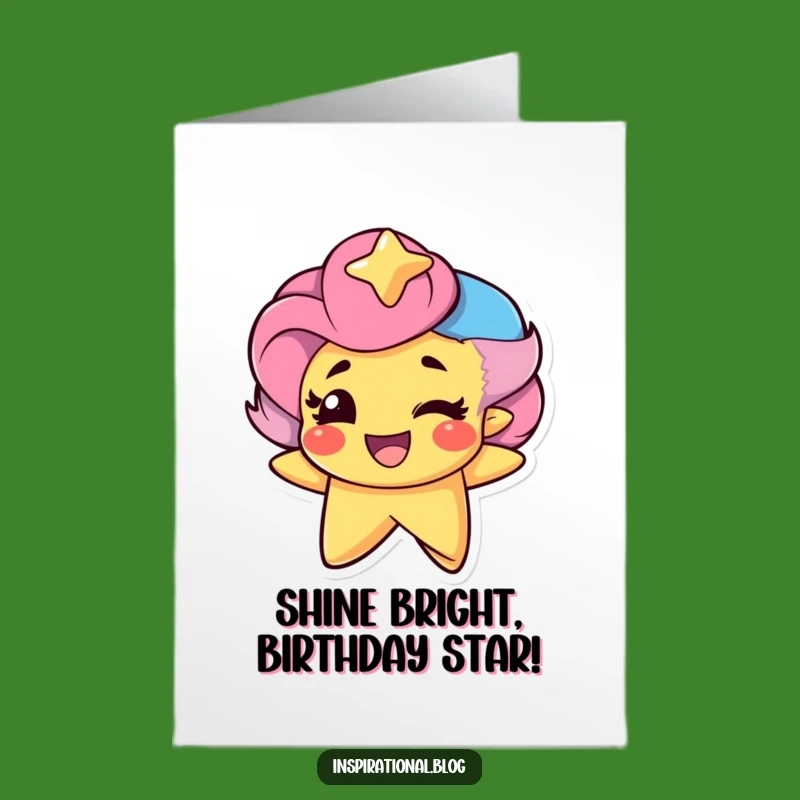 Free Printable Winking Star Birthday Card - Funny Downloadable Greeting for Him or Her