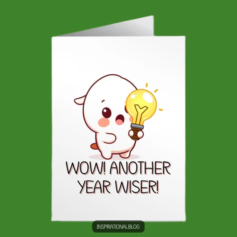 Free Printable Idea Bulb Birthday Card: Funny Kawaii OMG Downloadable Gift!