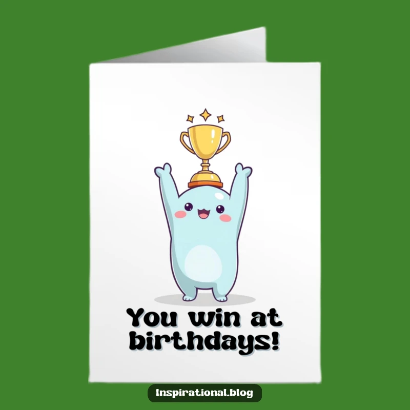 Free Printable Trophy Winner Birthday Card - Funny Celebratory Downloadable Gift