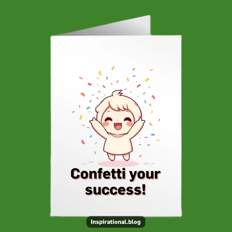 Free Printable Confetti Bomb Congrats Card: Festive Kawaii Downloadable Gift!