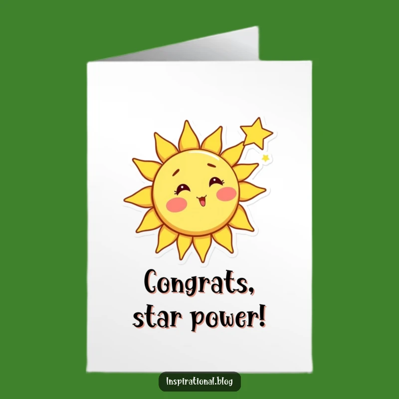 Free Printable Sun Congrats Card: Star Surprise Cheer! Bright Wishes, Downloadable Gift.