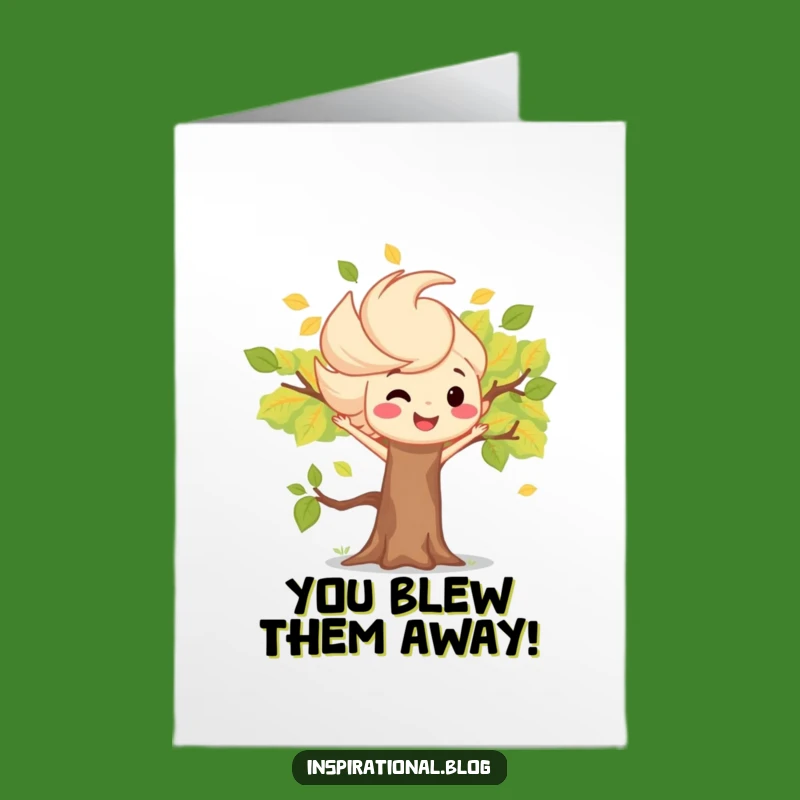 Free Printable Congrats Card: Funny Wind Gust Leaves, Humorous Downloadable Gift