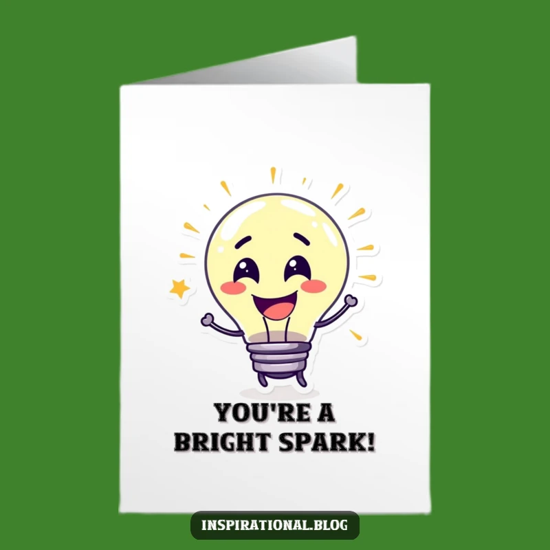 Free Printable Congrats Card: Lightbulb Idea Burst Celebration Downloadable