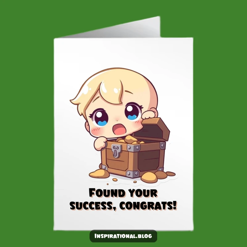 Free Printable Congrats Card: Shocked Treasure Discoverer Downloadable for Your Amazing Find