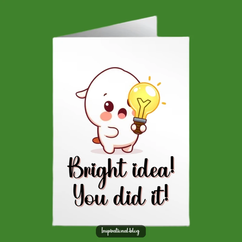 Free Printable Idea Bulb Congrats Card: Aha! Kawaii Downloadable Gift!