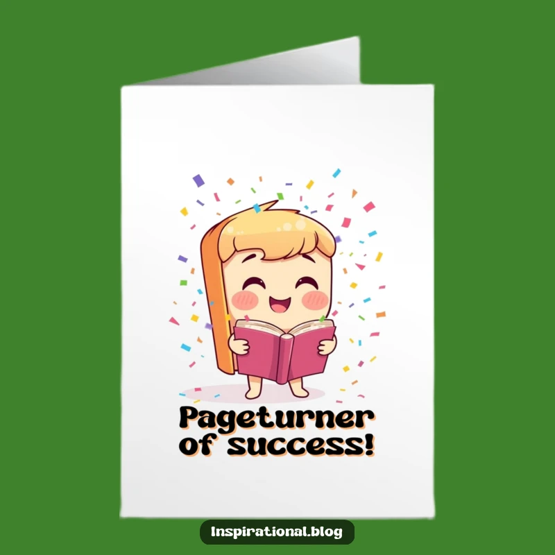 Free Printable Congrats Card: Book Character Confetti Celebration Downloadable Gift