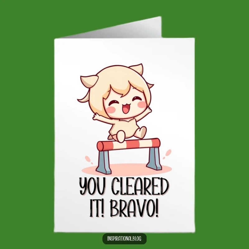 Free Printable Kawaii Leaper Congrats Card - Funny Downloadable Celebration Greeting