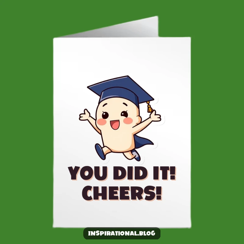Free Printable Graduation Card - Funny Cap Leap Congratulations Gift