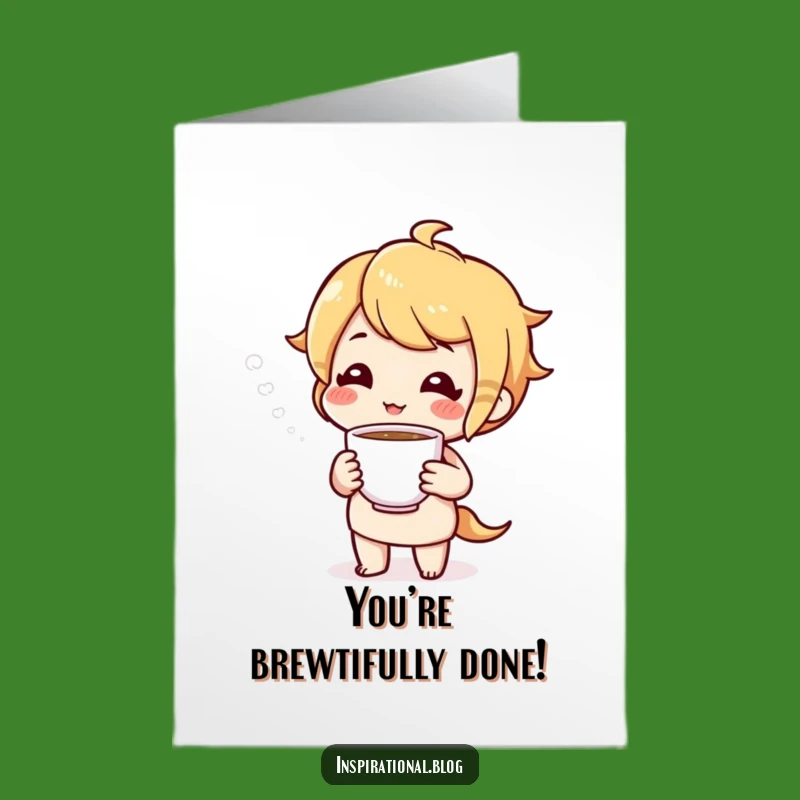 Free Printable Congrats Card: Tea Break Celebration, Relaxed Cheers!