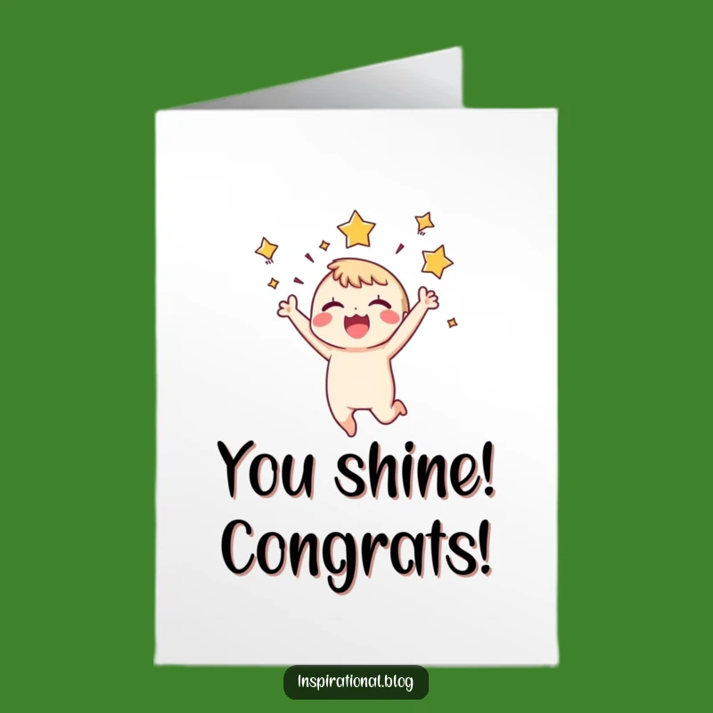 Free Printable Joyful Character Congrats Card: Uplifting Downloadable Gift for Big Wins