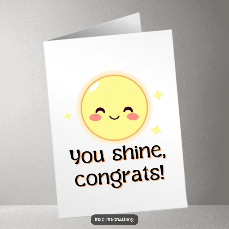 Funny Free Printable Moon Congratulations Card showing a jubilant moon character celebrating achievements with a radiant smile.