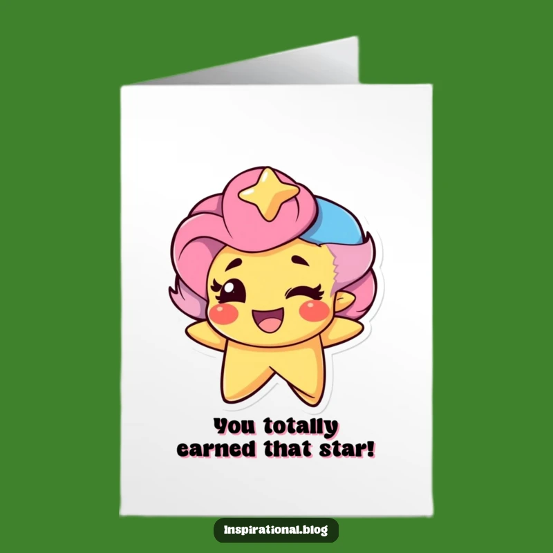 Free Printable Winking Star Congrats Card - Humorous Downloadable Greeting for Wins