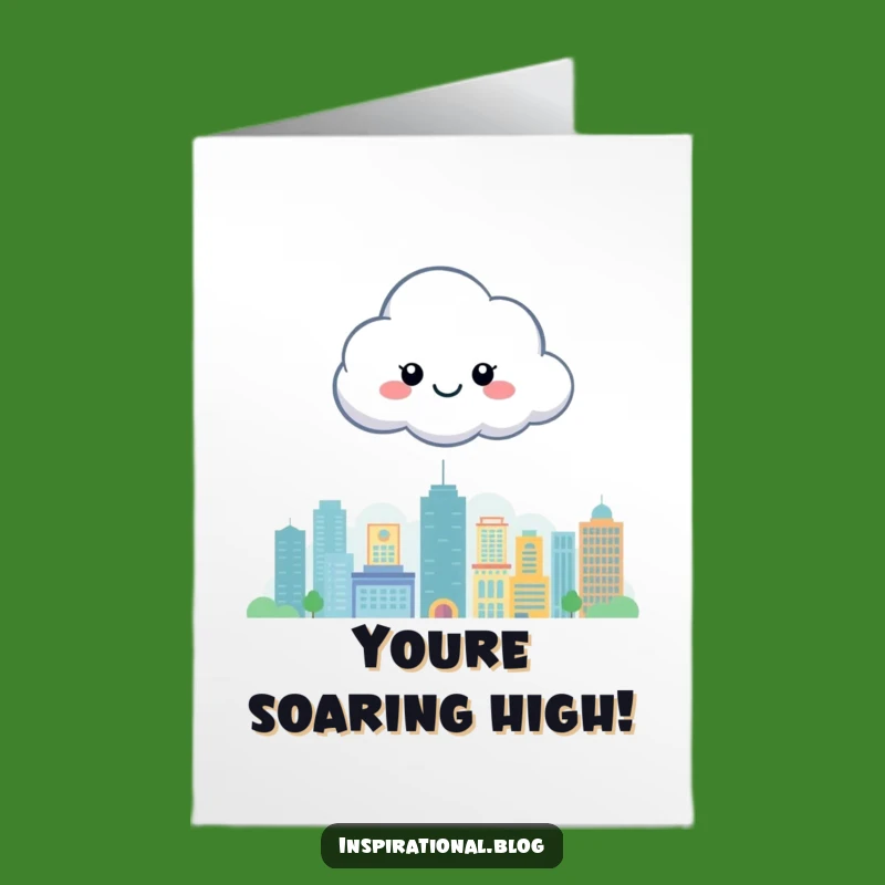 Free Printable Congrats Card: Happy Cloud City, Uplifting Downloadable for Celebrating