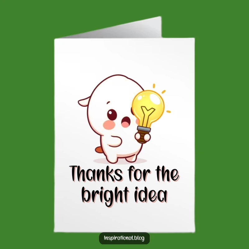 Free Printable Idea Bulb Thank You Card: Bright Kawaii Downloadable Gift!