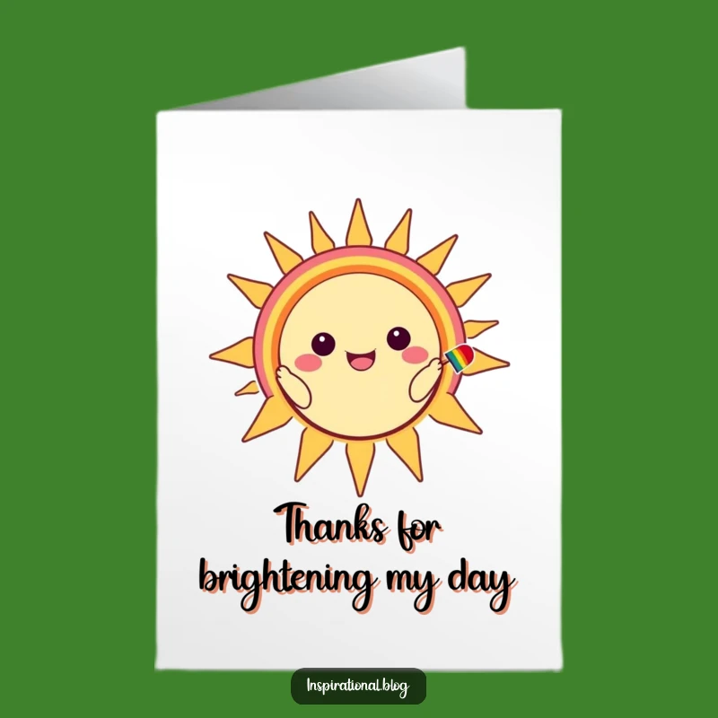 Free Printable Rainbow Smile Thank You Card: Kawaii Sun Downloadable Gift!