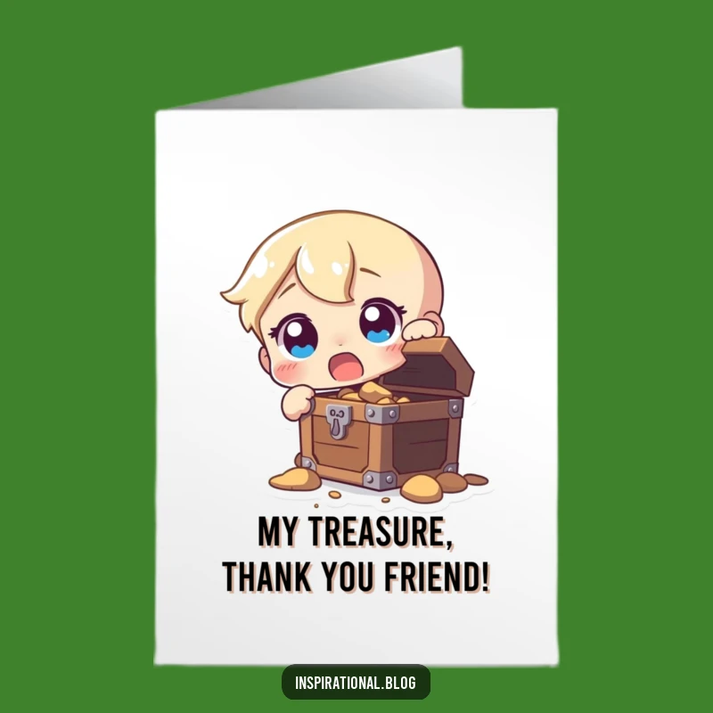 Free Printable Thank You Card: Astonished Treasure Hunter Downloadable for Expressing Gratitude