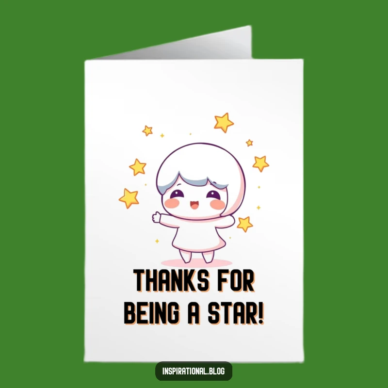 Free Printable Thank You Card: Funny Star Juggler Downloadable for Expressing Gratitude