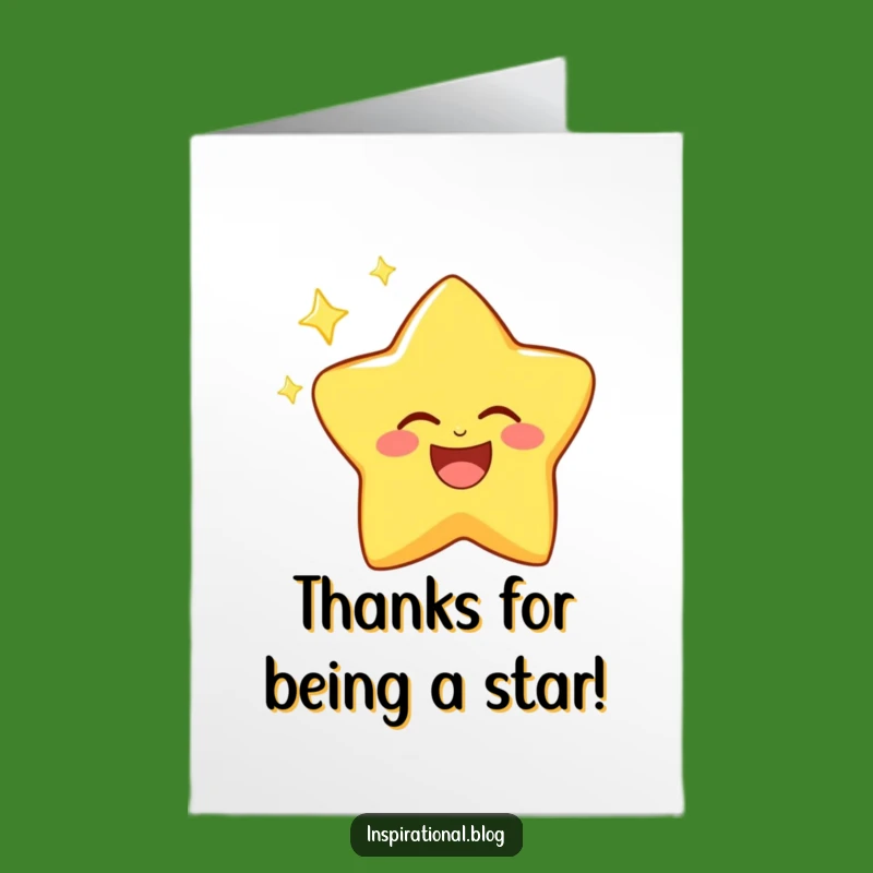 Free Printable Thank You Card: Laughing Star, Bright Gratitude, Humorous Downloadable Gift