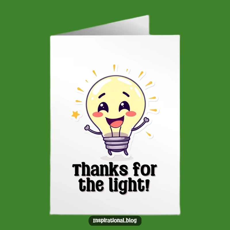 Free Printable Thank You Card: Lightbulb Idea Spark Appreciation Downloadable