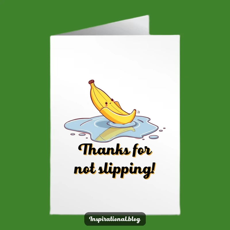 Free Printable Thank You Card: Slippery Banana, Funny Oops Downloadable Gift for Gratitude