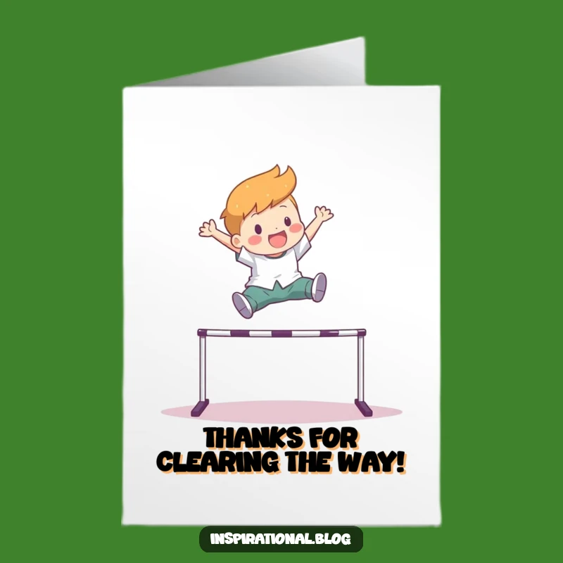 Free Printable Thanks Card: Hurdle Leap Gratitude - Downloadable Gift for Your Supporters