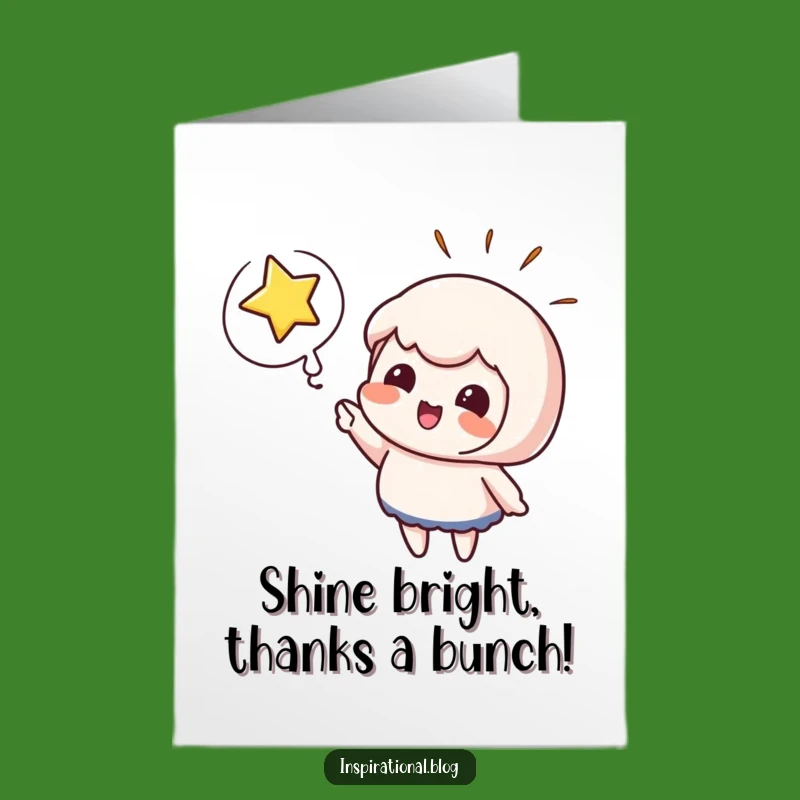 Free Printable Star Burst Thank You Card: Funny Character Downloadable Gift