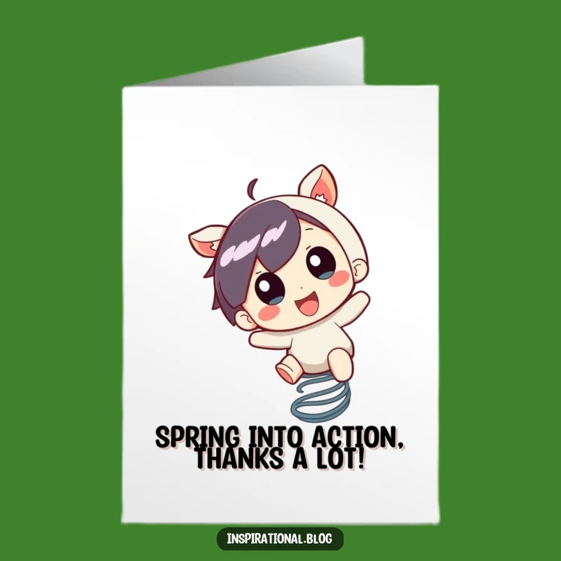 Free Printable Thank You Card: Bouncing Character Funny Downloadable Gift