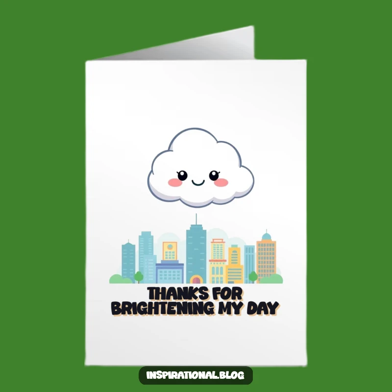 Free Printable Thank You Card: Happy Cloud City, Sweet Downloadable to Show Gratitude