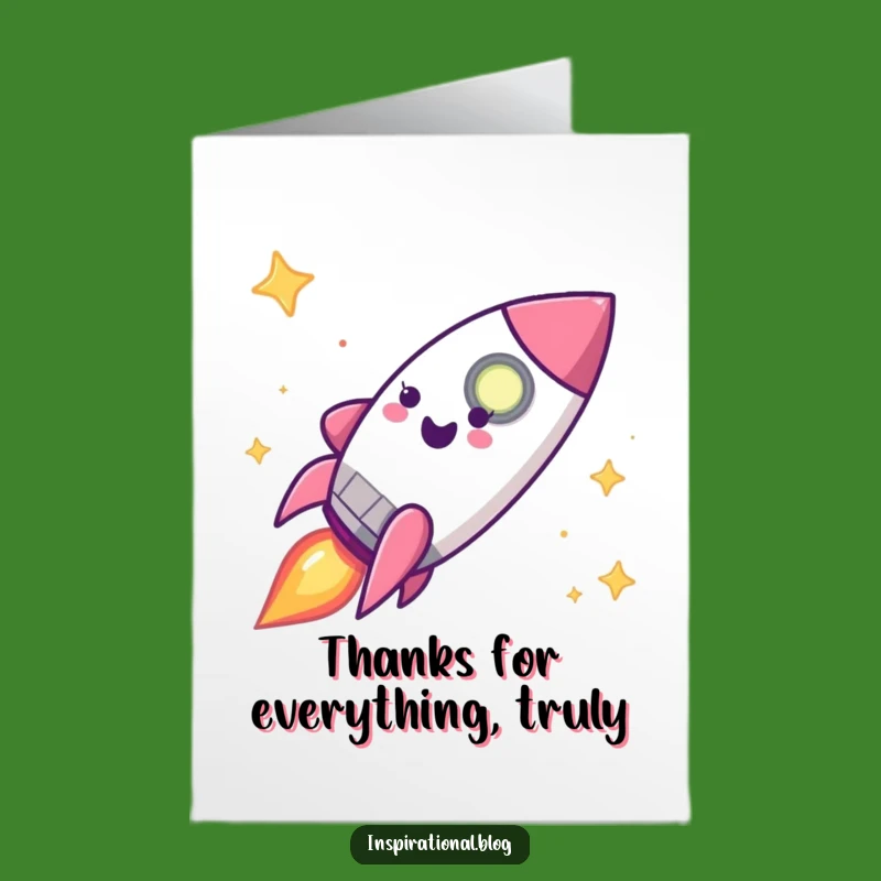 Free Printable Rocket Thanks Card - Sending Gratitude at Warp Speed!