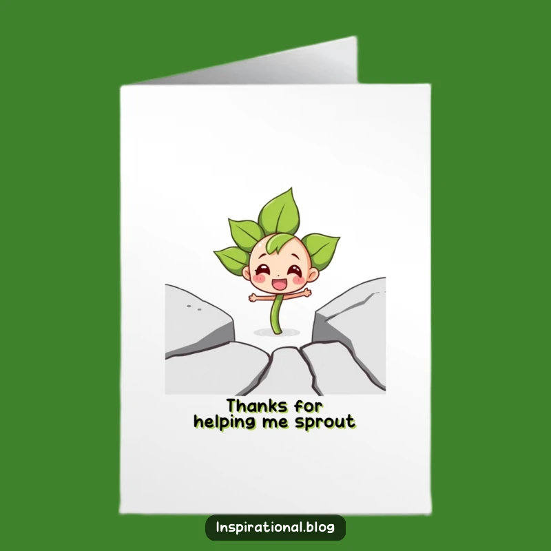 Free Printable Thank You Card: Determined Sprout, Pavement Crack, Grateful Downloadable Gift