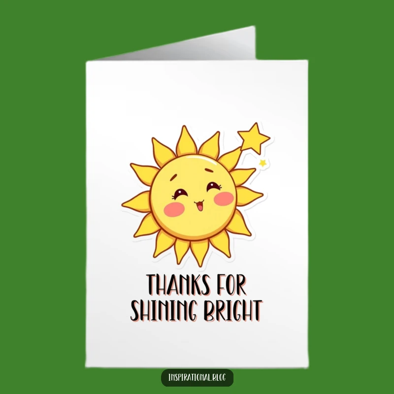 Free Printable Thank You Card: Sun's Starry Thanks! Bright Gratitude, Downloadable Funny Gift.