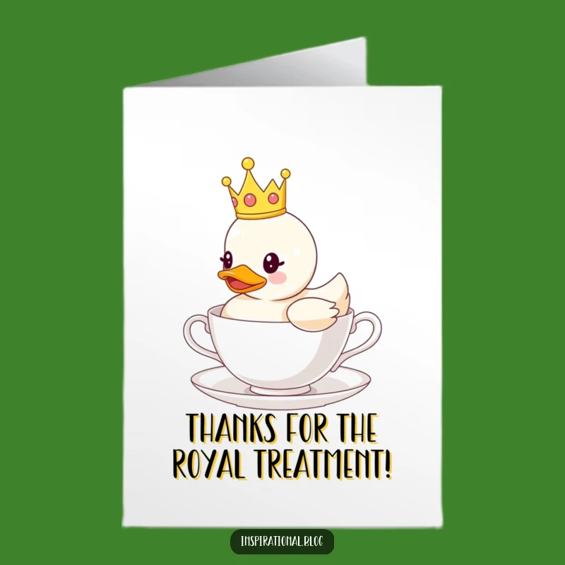 Free Printable Thank You Card: Royal Duck, Elegant Downloadable Gift for Gratitude