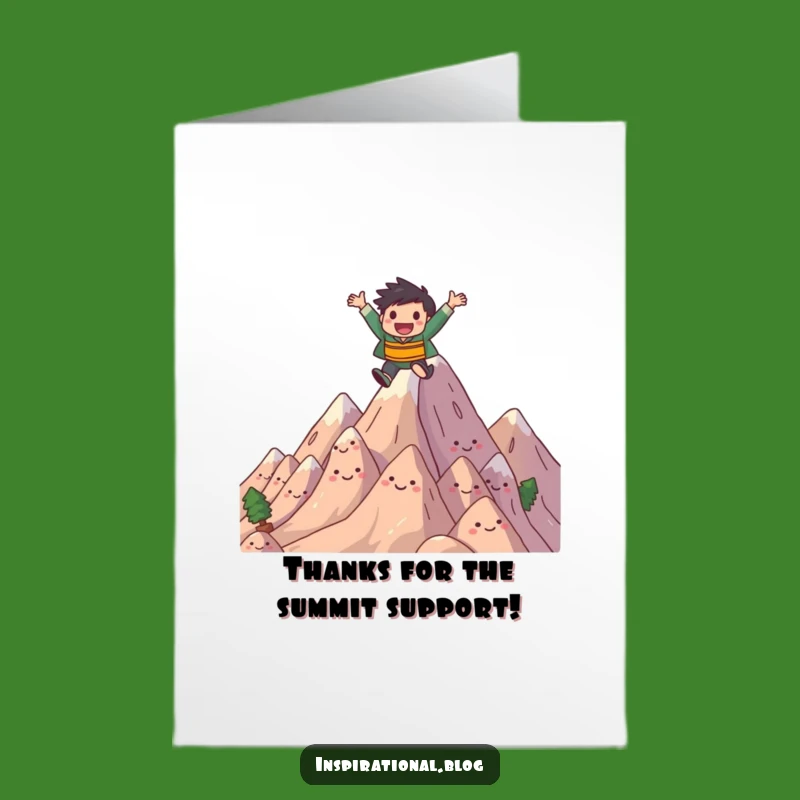 Free Printable Mountain Leap Thank You Card: Funny Joyful Character Gift