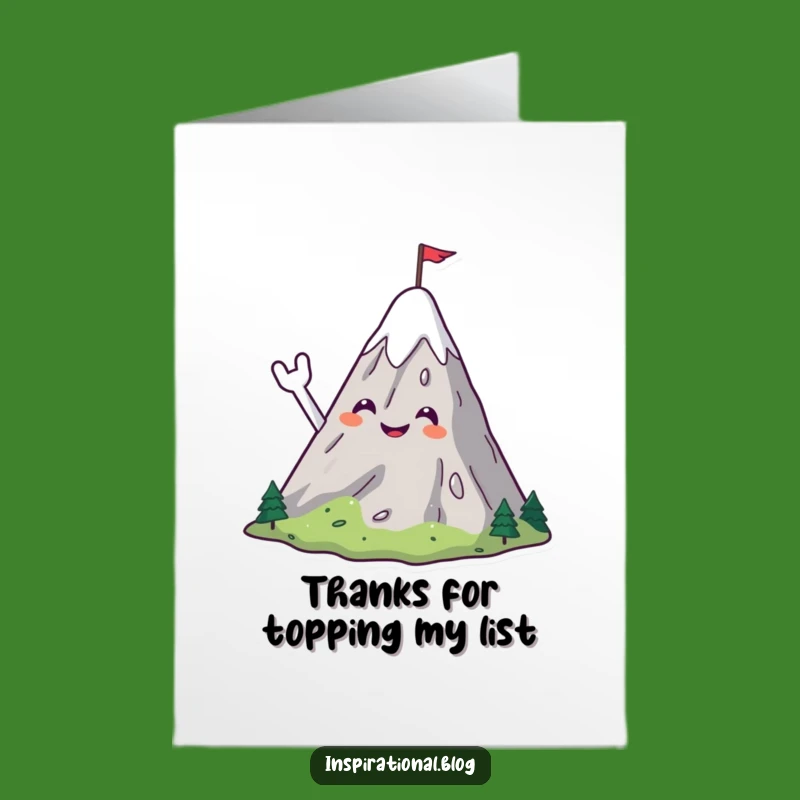 Free Printable Thank You Card: Smiling Mountain, Waving Flag, Grateful Downloadable Gift