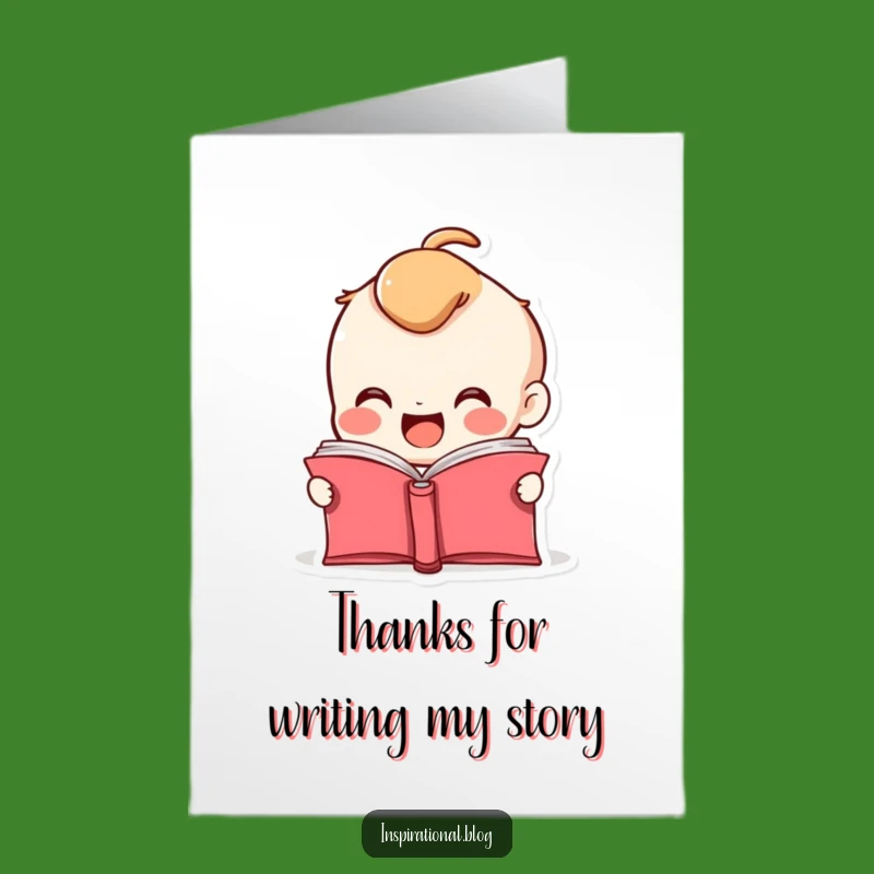 Free Printable Thank You Card: Smiling Book Character, Fluttering Gratitude, Humorous Downloadable Gift
