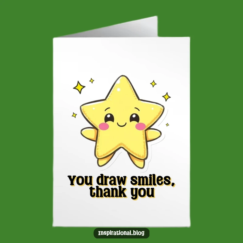 Free Printable Thank You Card: Star Drawing Pen Cheerful Funny Downloadable